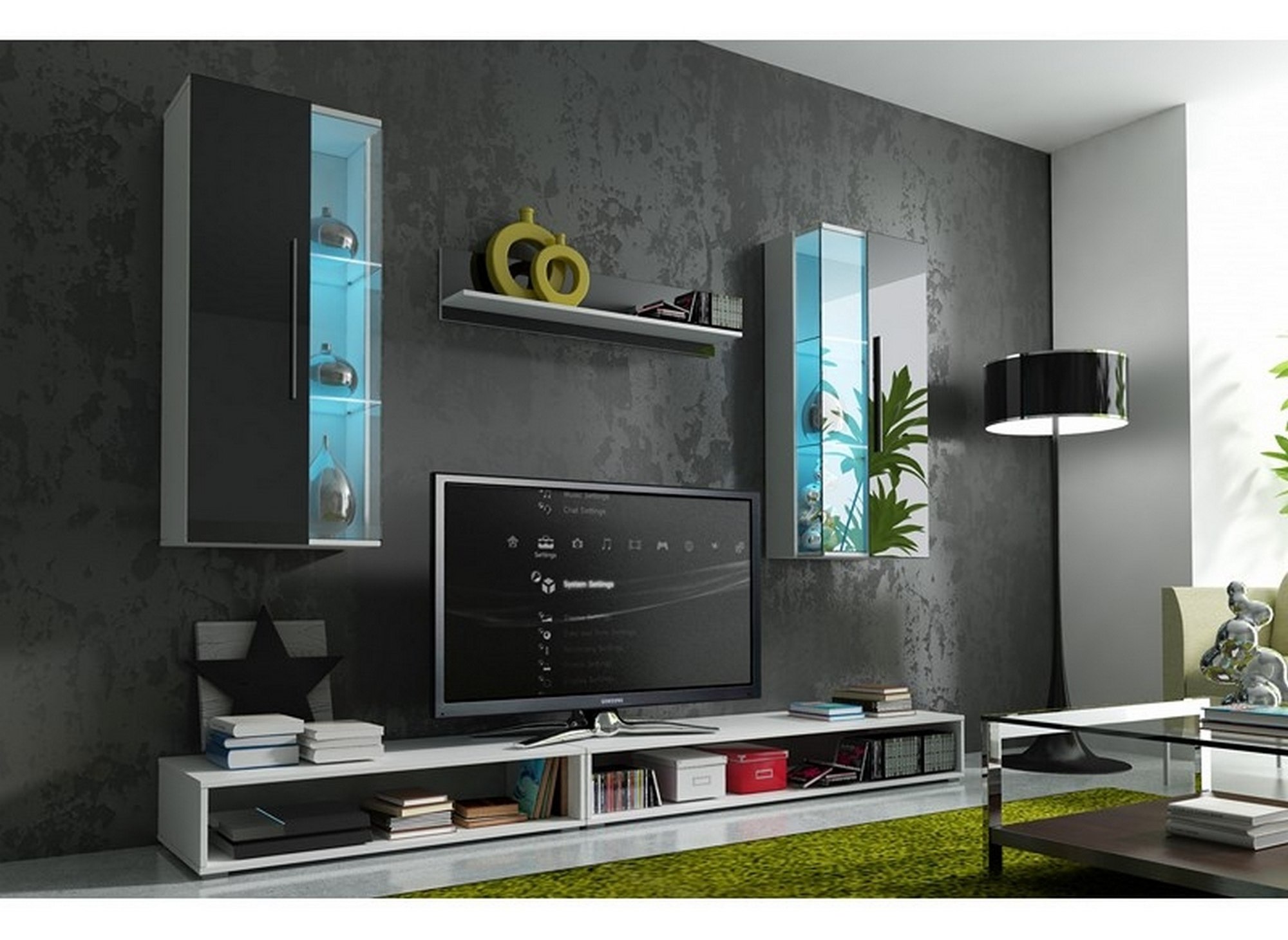 Meuble Tv Bas Led : Accueil Meuble Meuble Tv Ensemble Meuble Tv Design Avec Led Eston Meuble Tv Bas Led : Accueil Meuble Meuble Tv Ensemble Meuble Tv Design Avec Led Eston