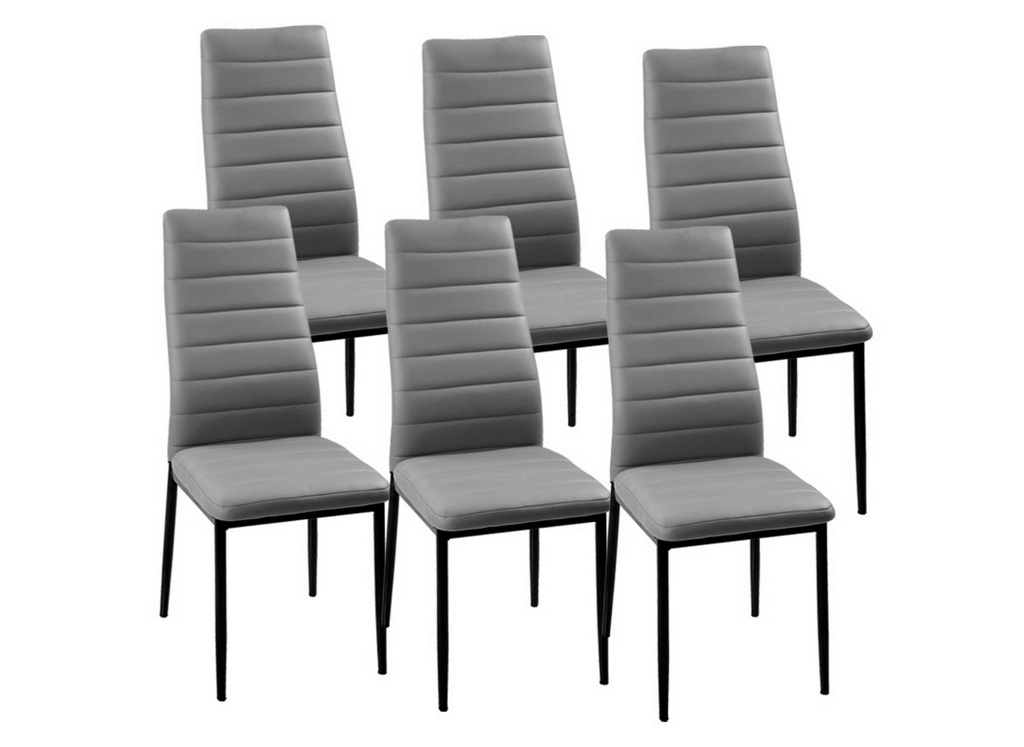 DECO IN PARIS  Lot de 6 chaises gris iris iris grisx6