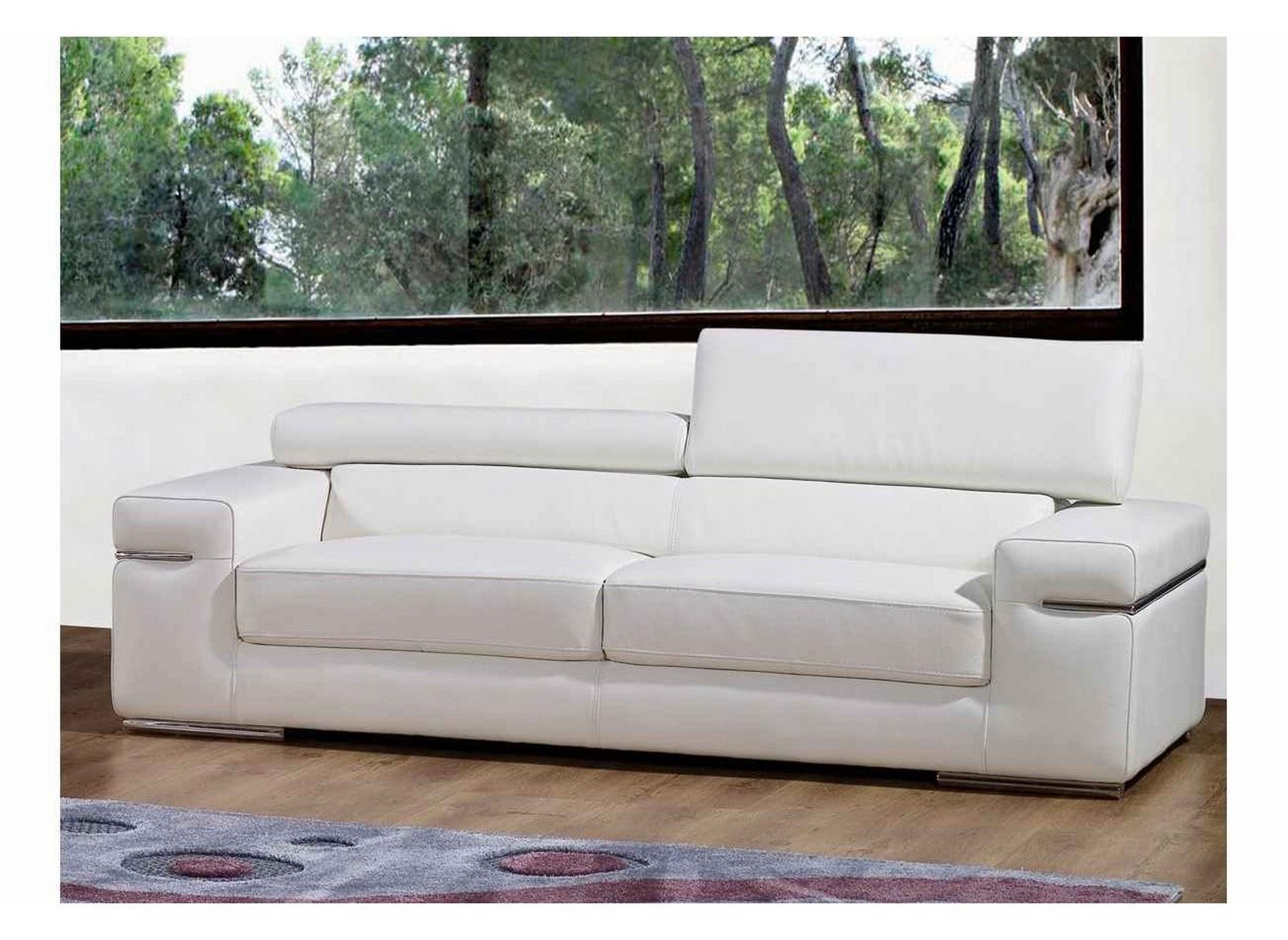 Canapé Cuir Blanc deco in canape 3 places en cuir blanc can Canapé Cuir Blanc deco in canape 3 places en cuir blanc can