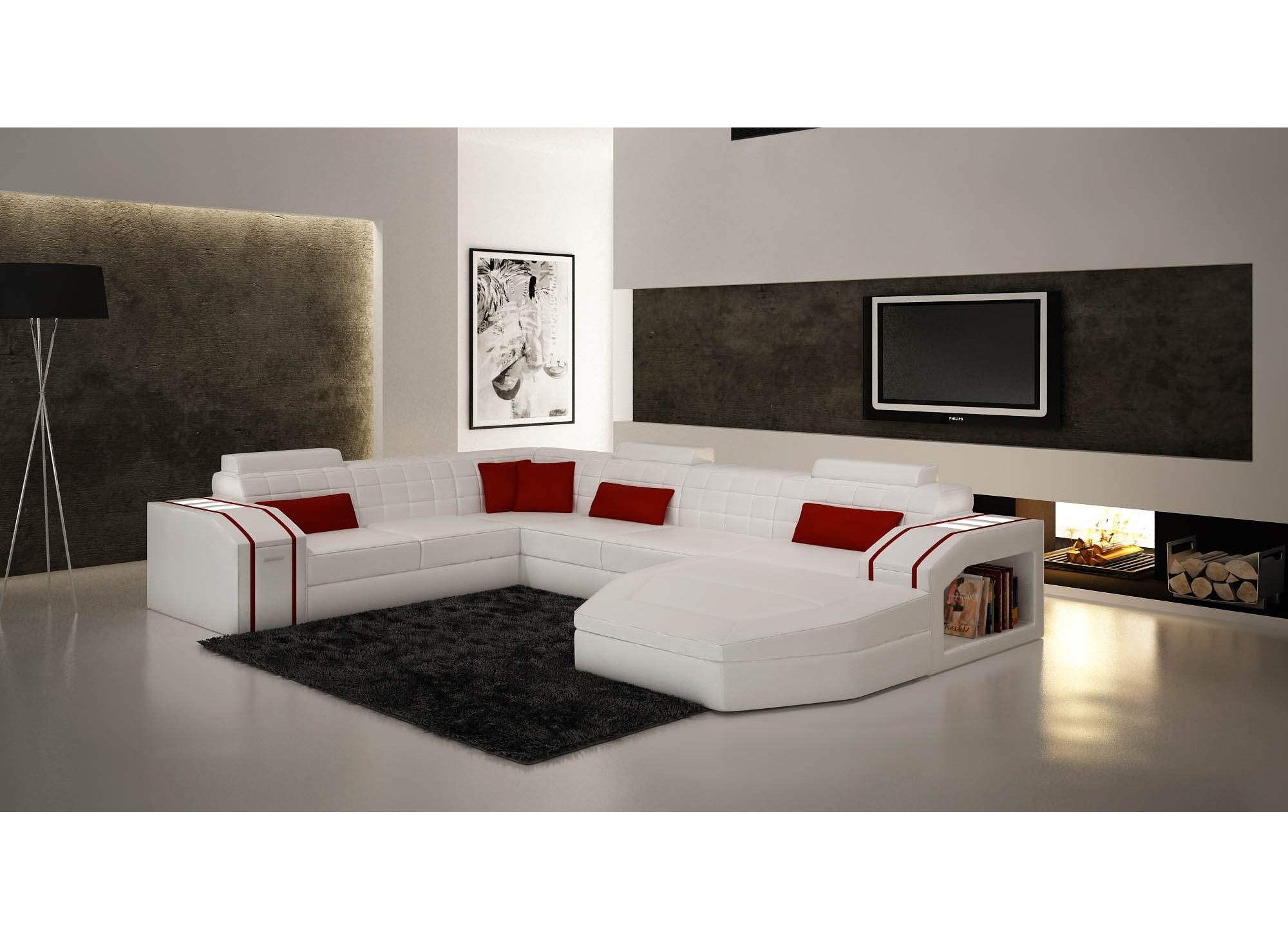 Decoration salon noir blanc fushia: decoration salon appartement ...