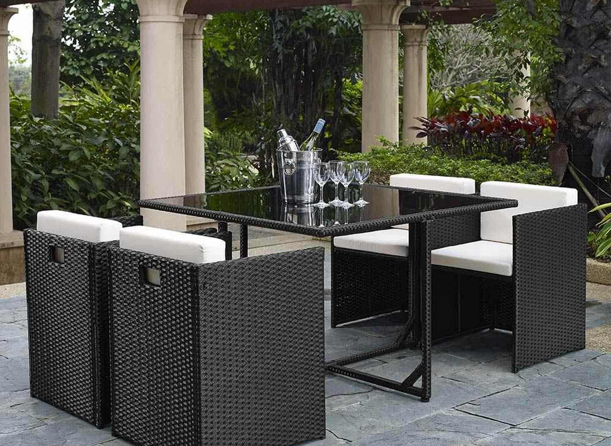 Deco in paris ensemble de jardin en resine tressee table 4 ...