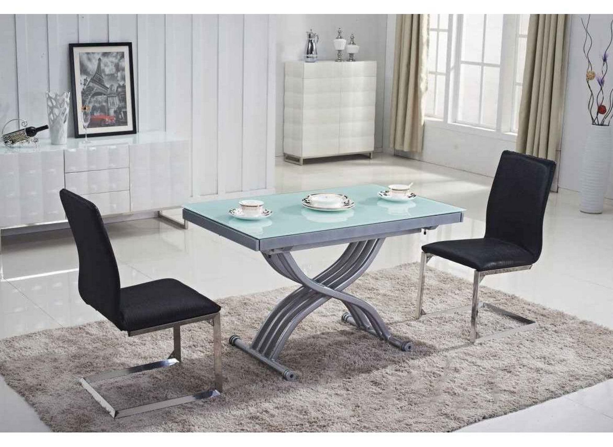 DECO IN PARIS Table basse relevable blanche 2 allonges grises studio tab re -> Table Relevable Grise DECO IN PARIS Table basse relevable blanche 2 allonges grises studio tab re -> Table Relevable Grise