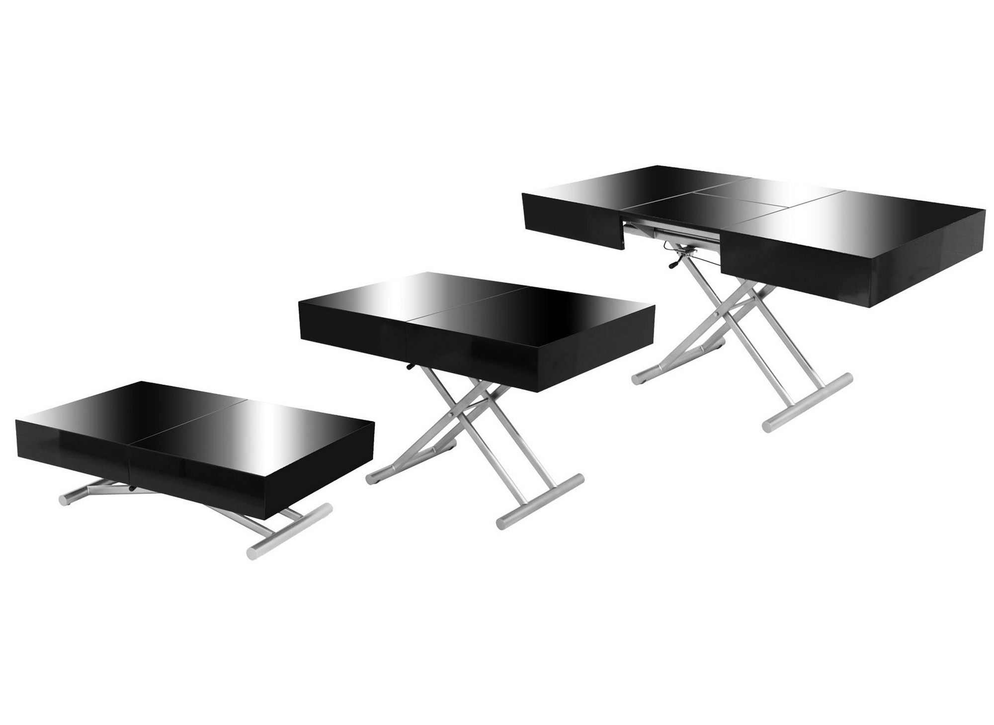 table basse relevable extensible noir
