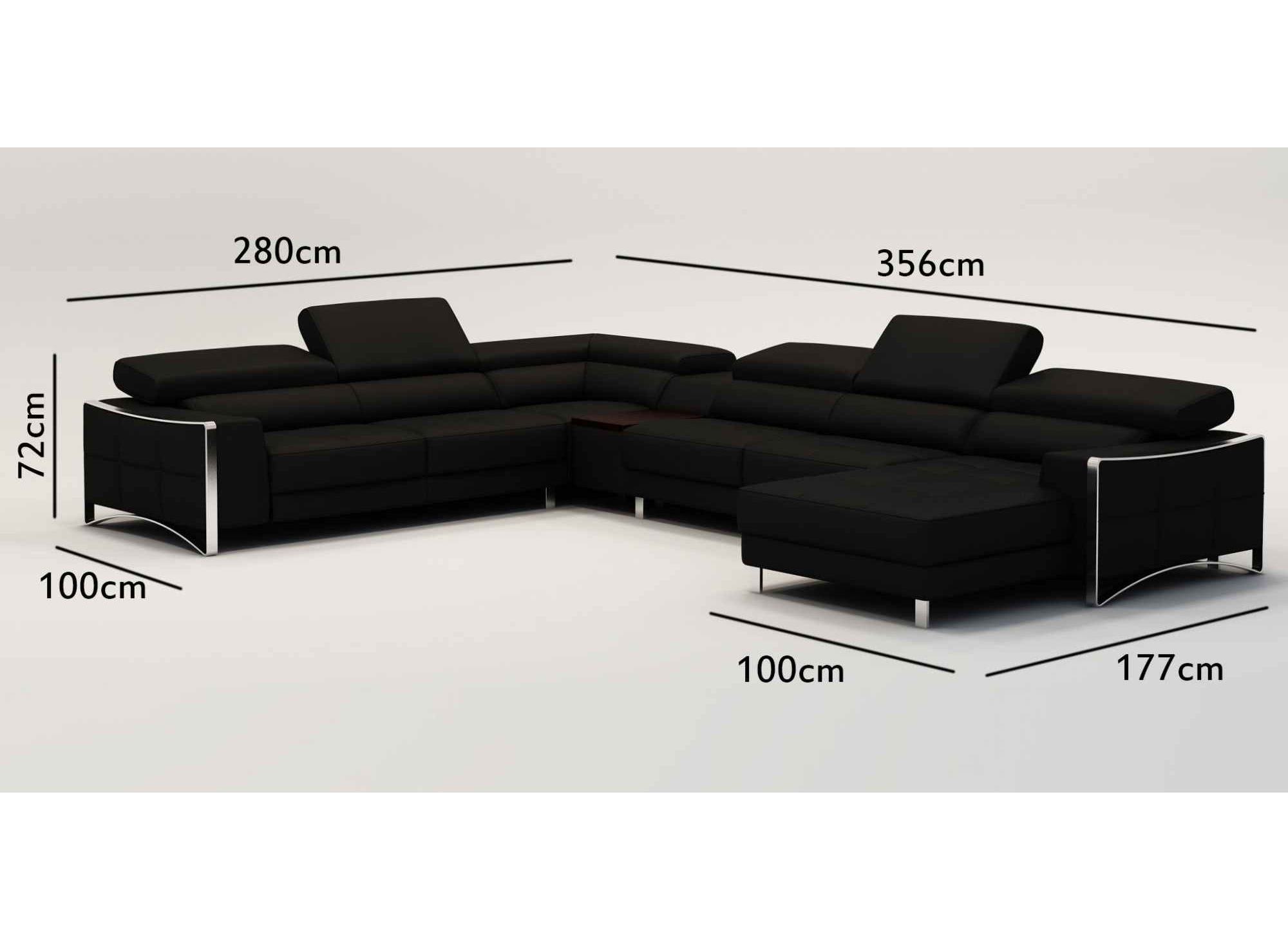 DECO IN PARIS Canape d angle panoramique cuir noir angle droit