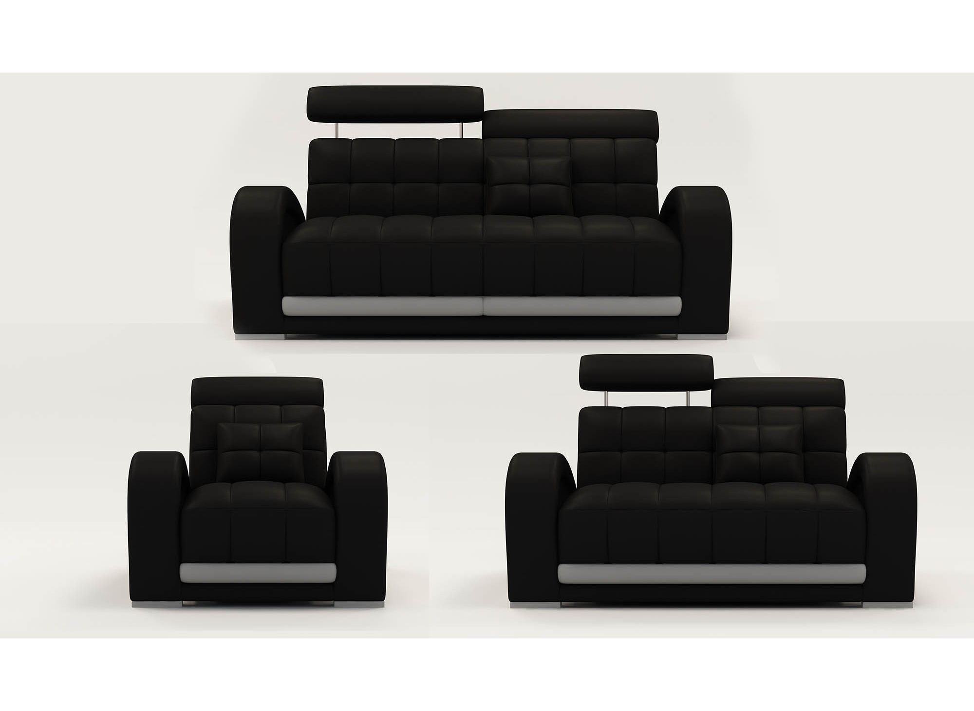 Deco in paris ensemble salon cuir rouge 3 2 1 places verdi verdi ...