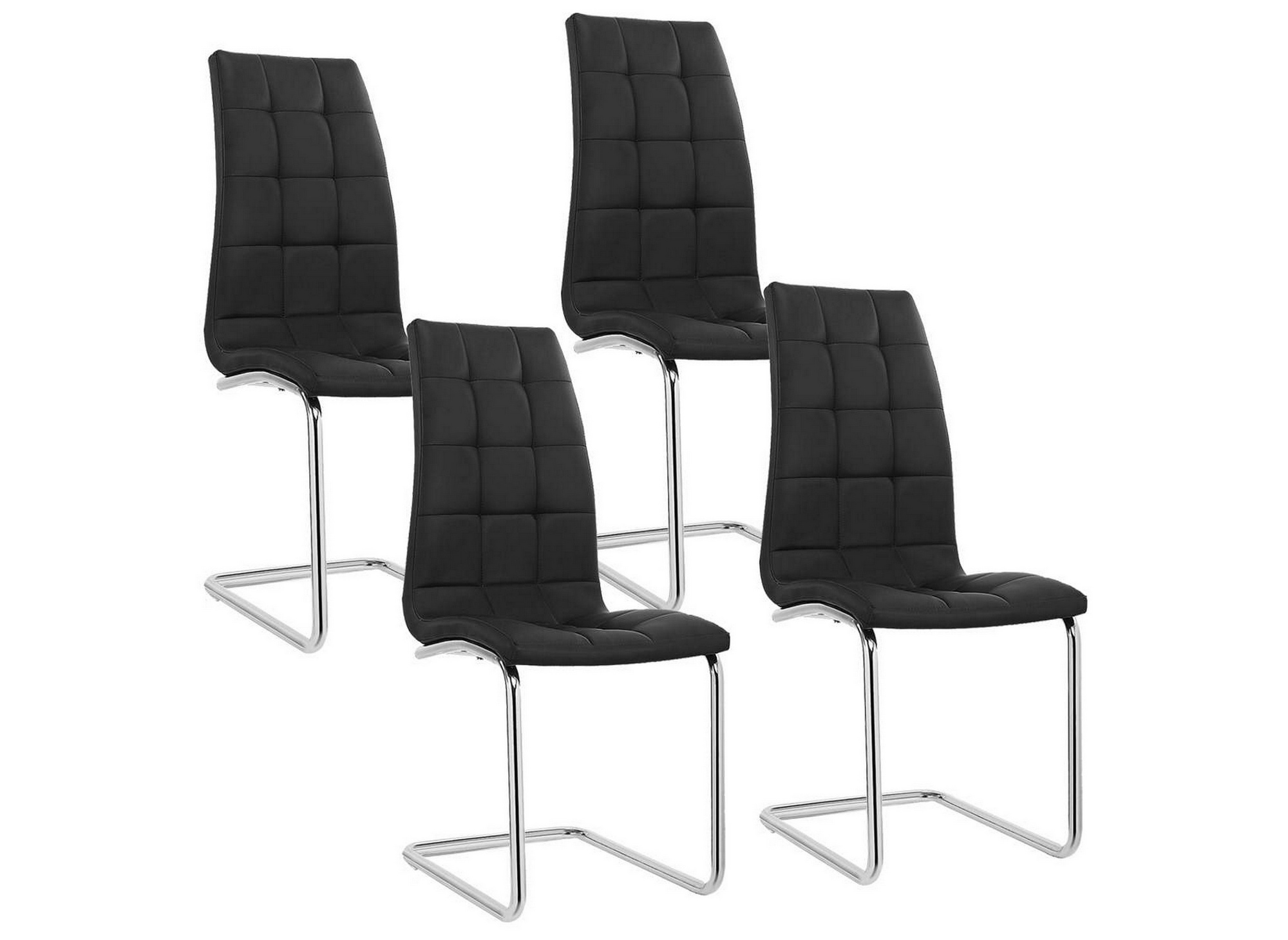 Lot 4 Chaises deco in lot de 4 chaises noir design matelasse Lot 4 Chaises deco in lot de 4 chaises noir design matelasse