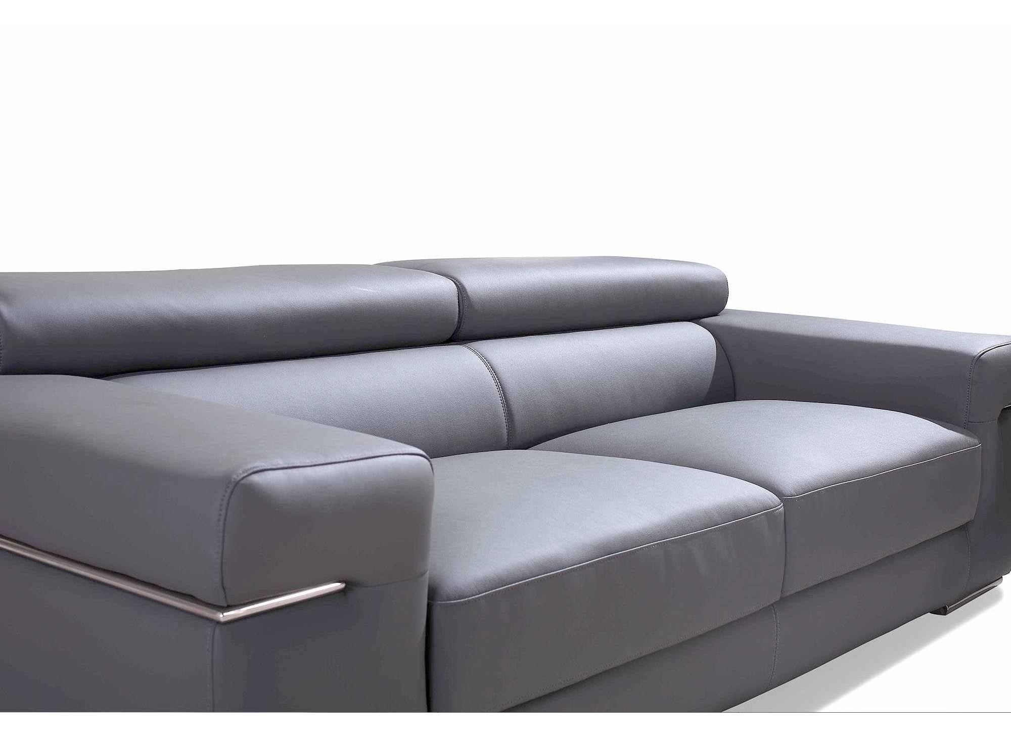 DECO IN PARIS - Ensemble canape 3 2 places en cuir gris thomas can 3 2