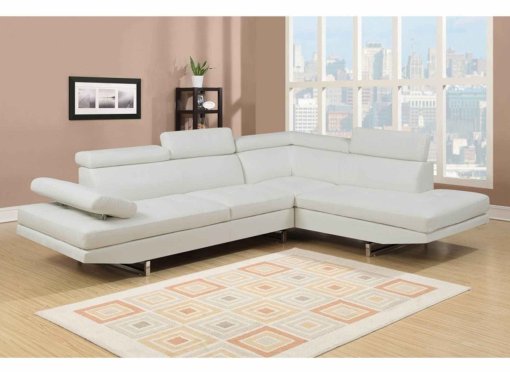 Canapé d'angle design blanc RUBIC - Angle Droit