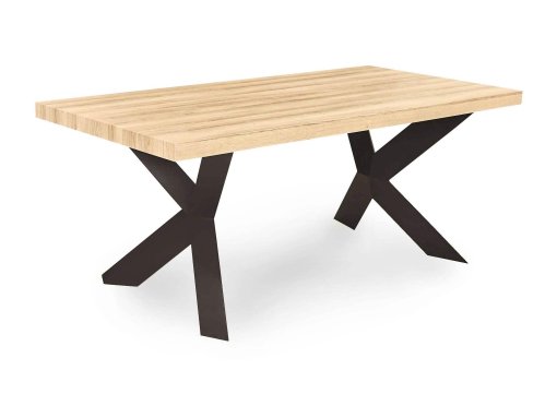 Table à manger design en bois et métal 6 personnes KINGA