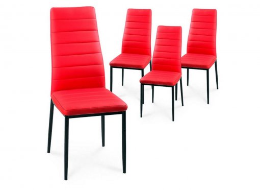 Lot de 4 chaises rouge IRIS