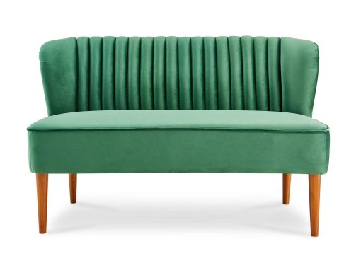 Canapé 2 places design en tissu velours vert KAYA