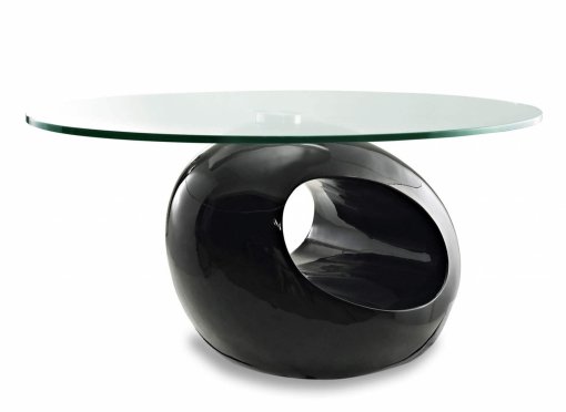 Table basse design noir en verre MAXUS