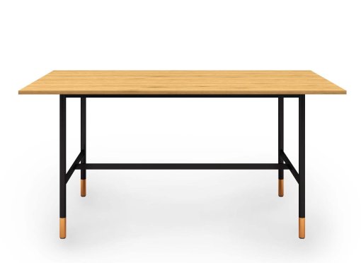 Table à manger design industriel en bois et métal noir 6 personnes LIZEA