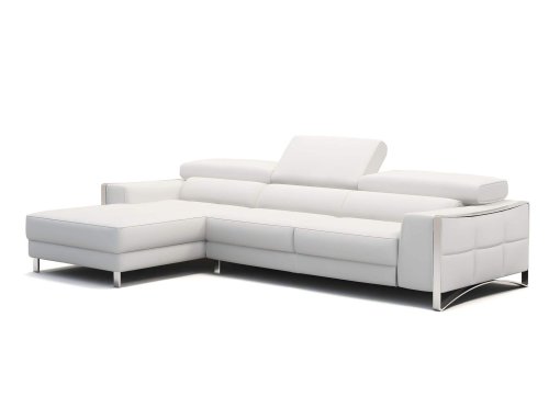 Canapé d'angle design en cuir blanc SHEYLA - Angle Gauche