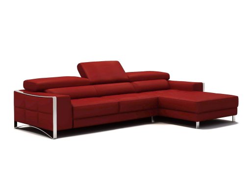 Canapé d'angle design en cuir rouge SHEYLA - Angle Droit