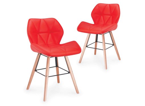 Lot de 2 chaises design Ophir Rouge