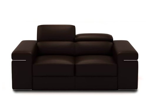 Canapé 2 places en cuir noir THOMAS