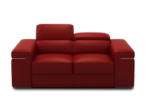 Canapé 2 places en cuir rouge THOMAS
