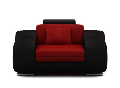 Fauteuil cuir relax design rouge et noir OSLO