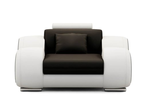 Fauteuil cuir relax design noir et blanc OSLO