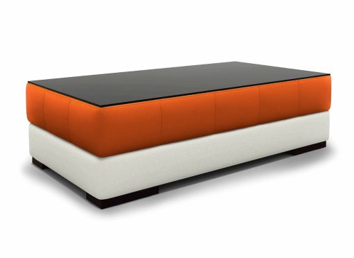 Table basse orange et blanc rectangle LILA