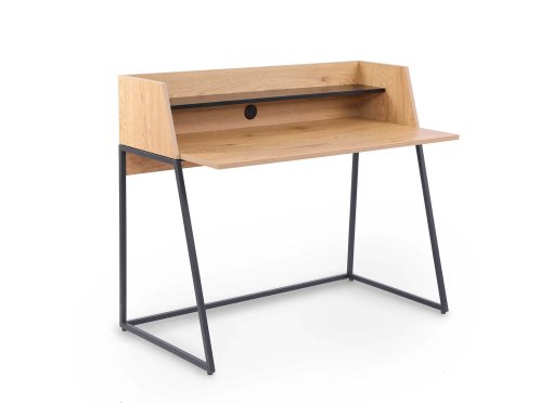 Bureau avec étagère design industriel en bois et métal LUDINE