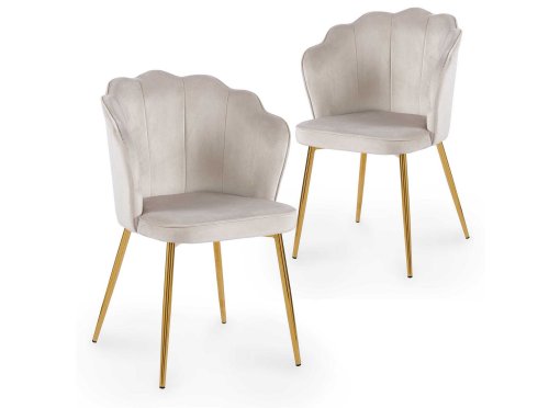 Lot de 2 chaises design en velours beige GARANCE