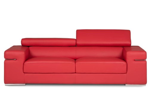 Canapé 3 places en cuir rouge THOMAS