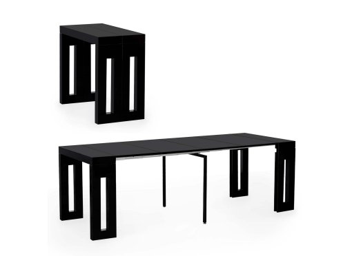 Table console extensible noir 8-10 personnes JENIFER