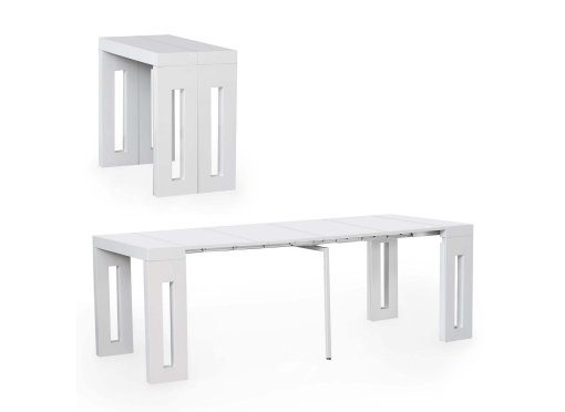Table console extensible blanche 8-10 personnes JENIFER