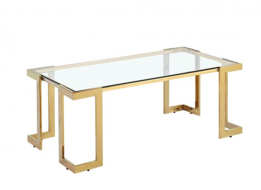 Table basse rectangulaire doré DAYTON