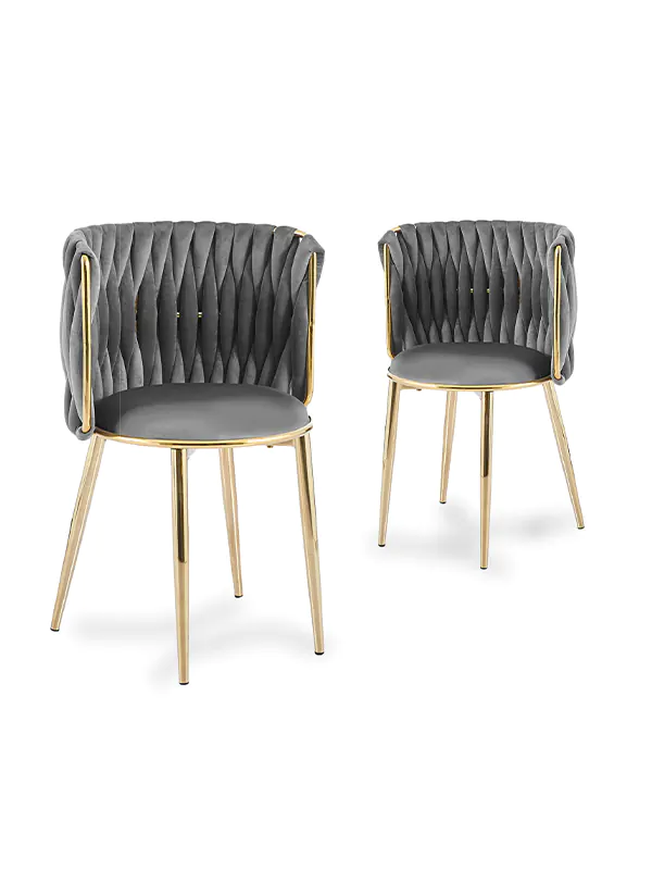 Lot de 2 chaises en velours HERMIONE