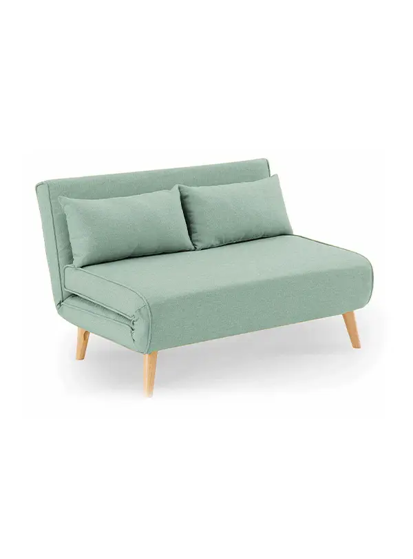 Banquette convertible 2 places en tissu vert d'eau TONKA