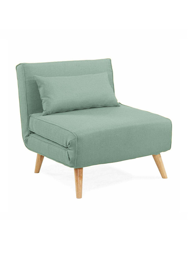 Fauteuil convertible en tissu vert d'eau TONKA