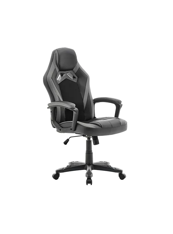 Fauteuil de bureau gaming en simili cuir gris et noir VISION