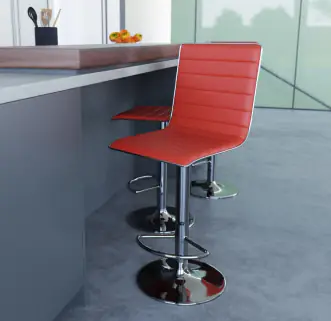 Lot de 2 tabourets de bar rouge LOCAS