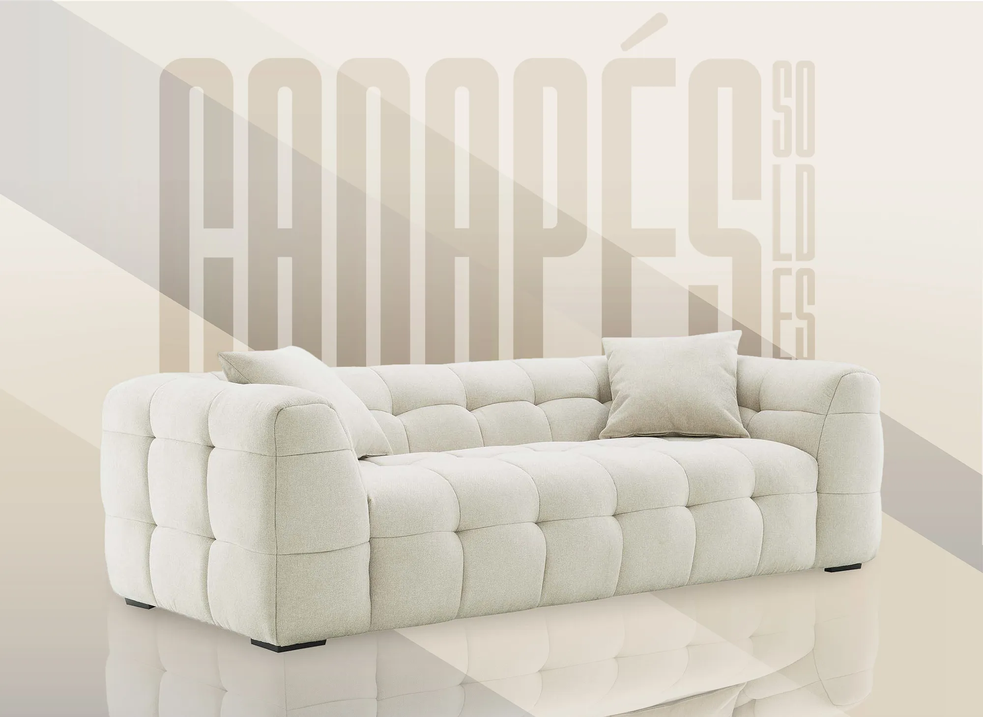 Canapé 2 places design relax OSLO en cuir gris - DIP