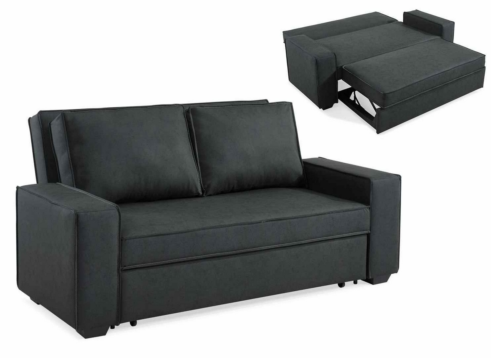 DECO IN PARIS - Canape 3 places convertible gris james ...