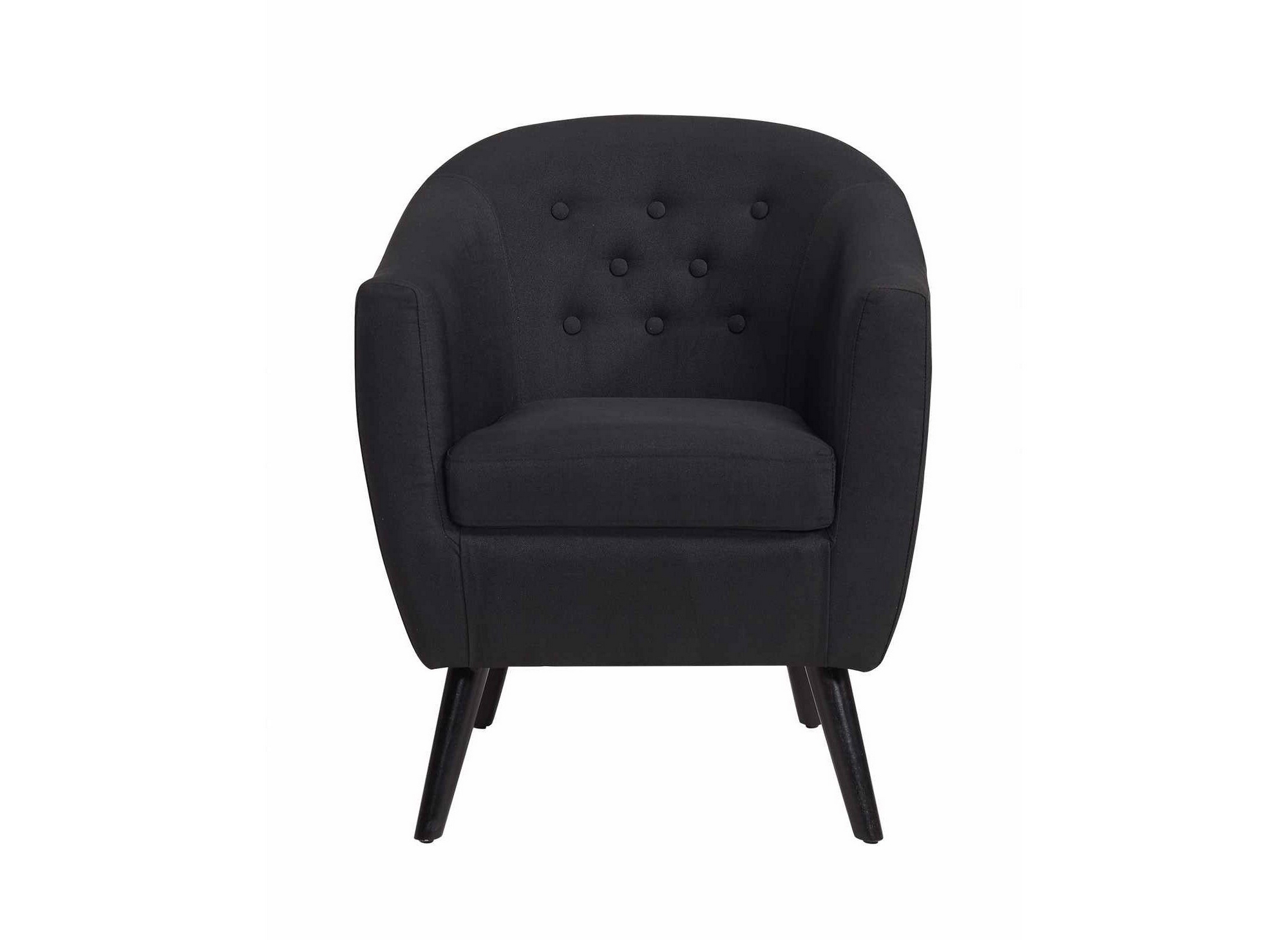 Fauteuil Scandinave En Tissu Noir Lena
