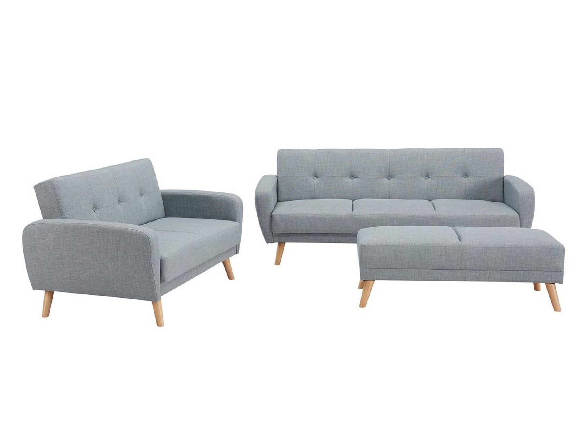 10512 ensemble canape convertible gris scandinave 3 2 pouf silo