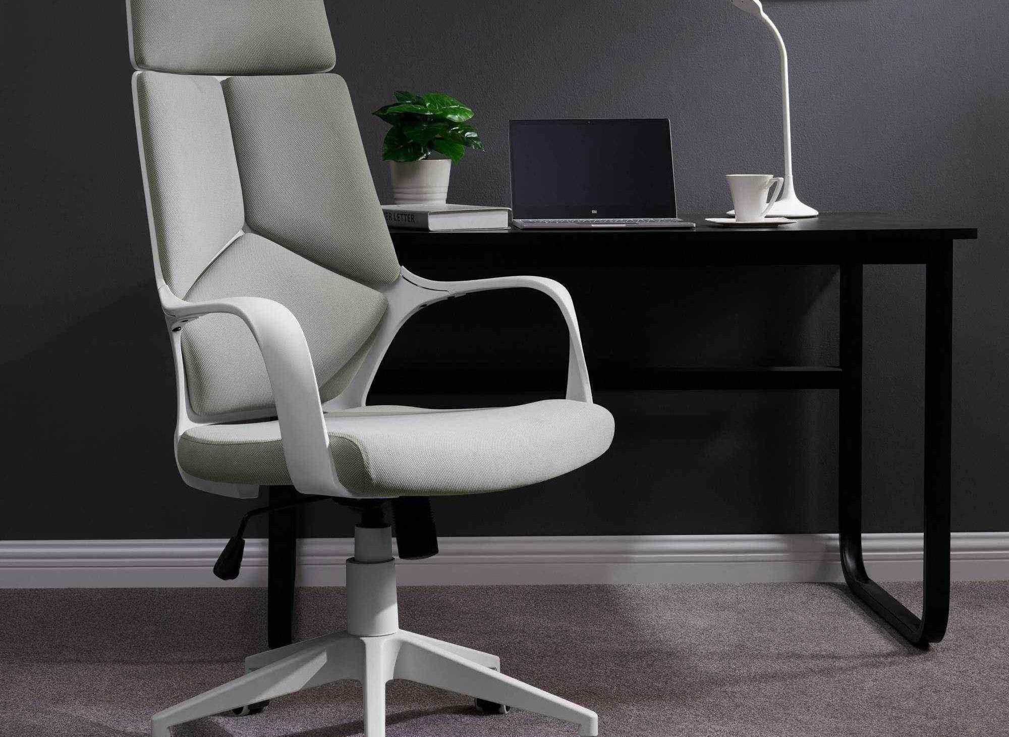 Fauteuil de bureau en tissu gris kirk  DECOINPARIS