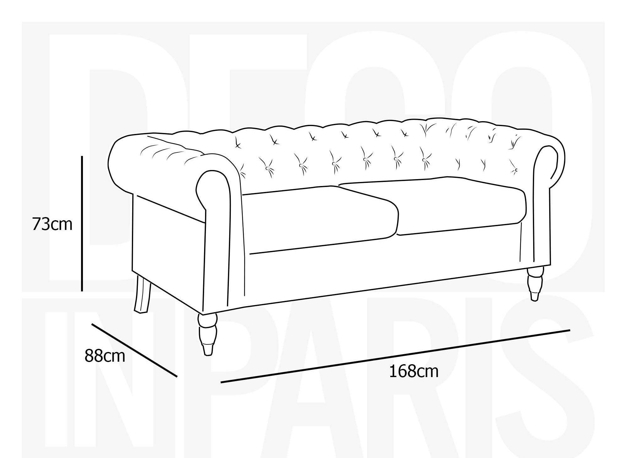 Canapé Chesterfield 2 Places Gris Winston