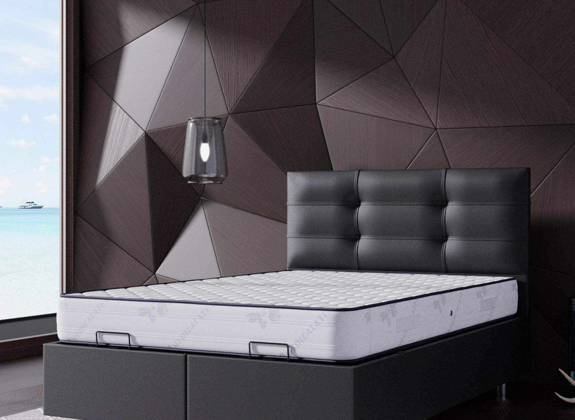 3_lit coffre noir 160 x 200 cm stecy stecy 160 noir - DIP