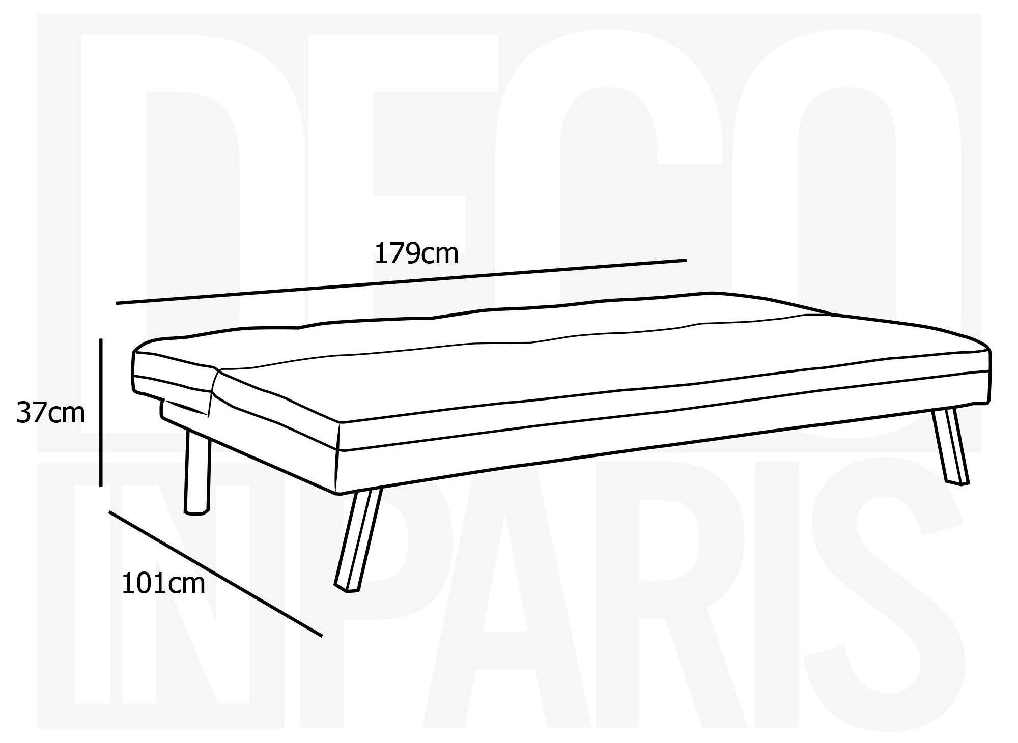 Banquette clic clac 3 places gris et noir BOBY