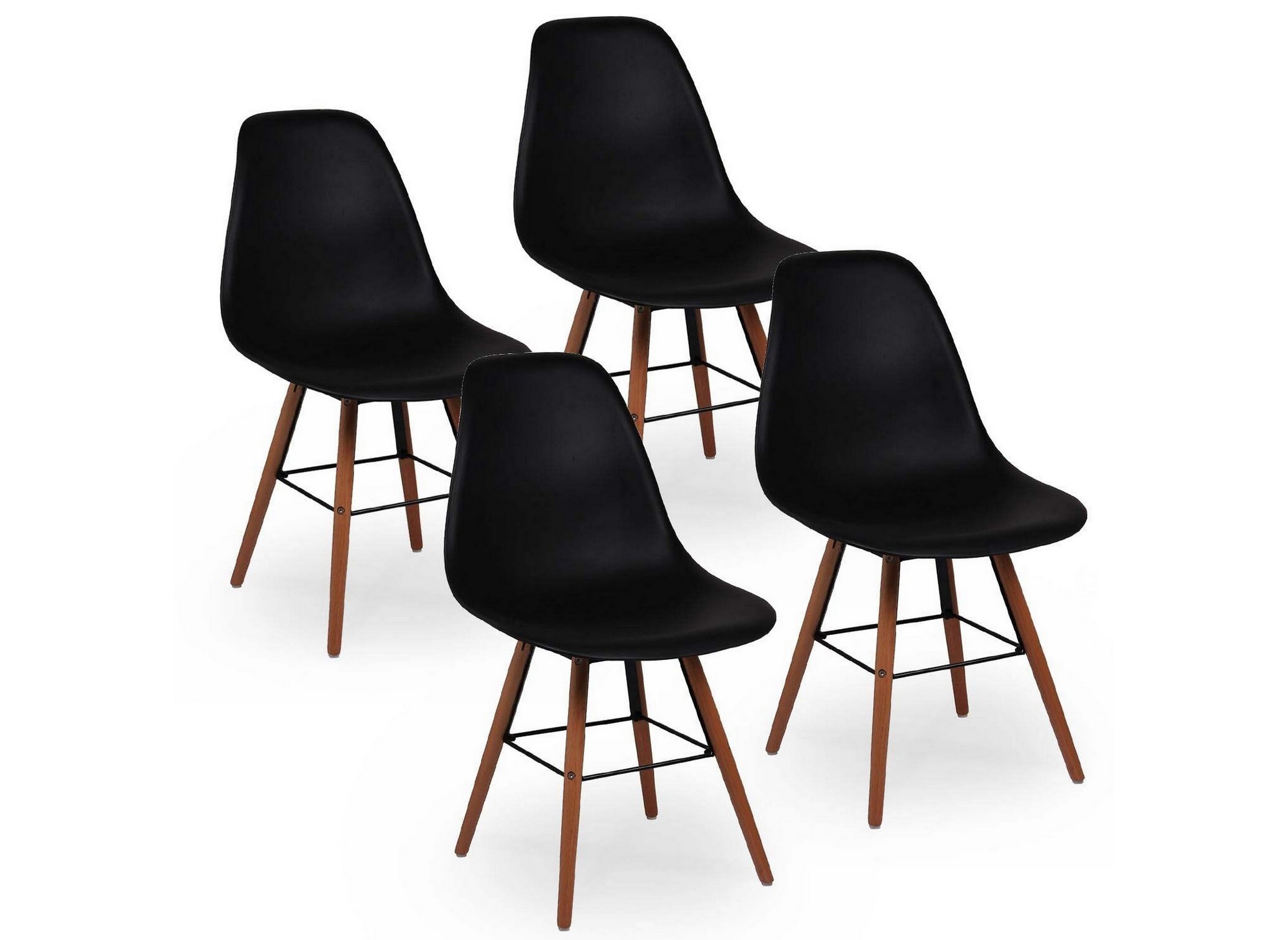 Lot de 4 chaises design noir nina nina x4 noir  DECOINPARIS