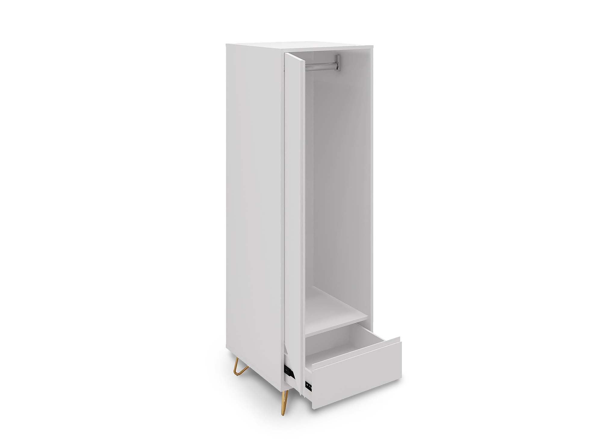 Armoire Penderie 1 Porte 1 Tiroir Blanche Darina Decoinparis