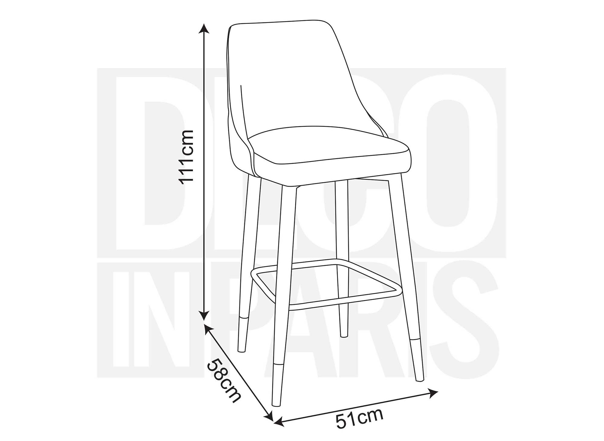 Lot de 2 tabourets de bar en velours bleu DORINA