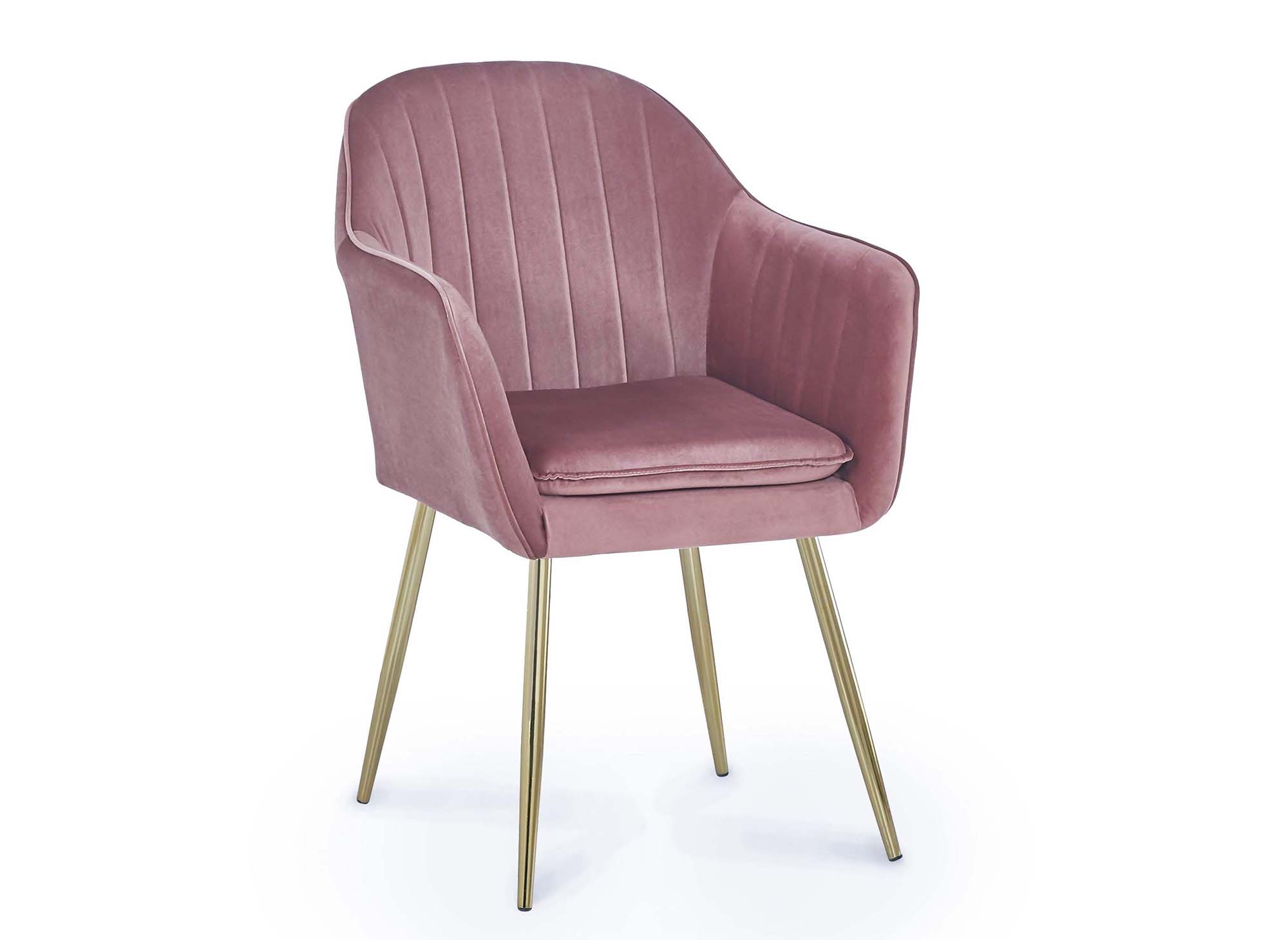 Lot de 2 chaises avec accoudoirs en velours rose edwige  DIP