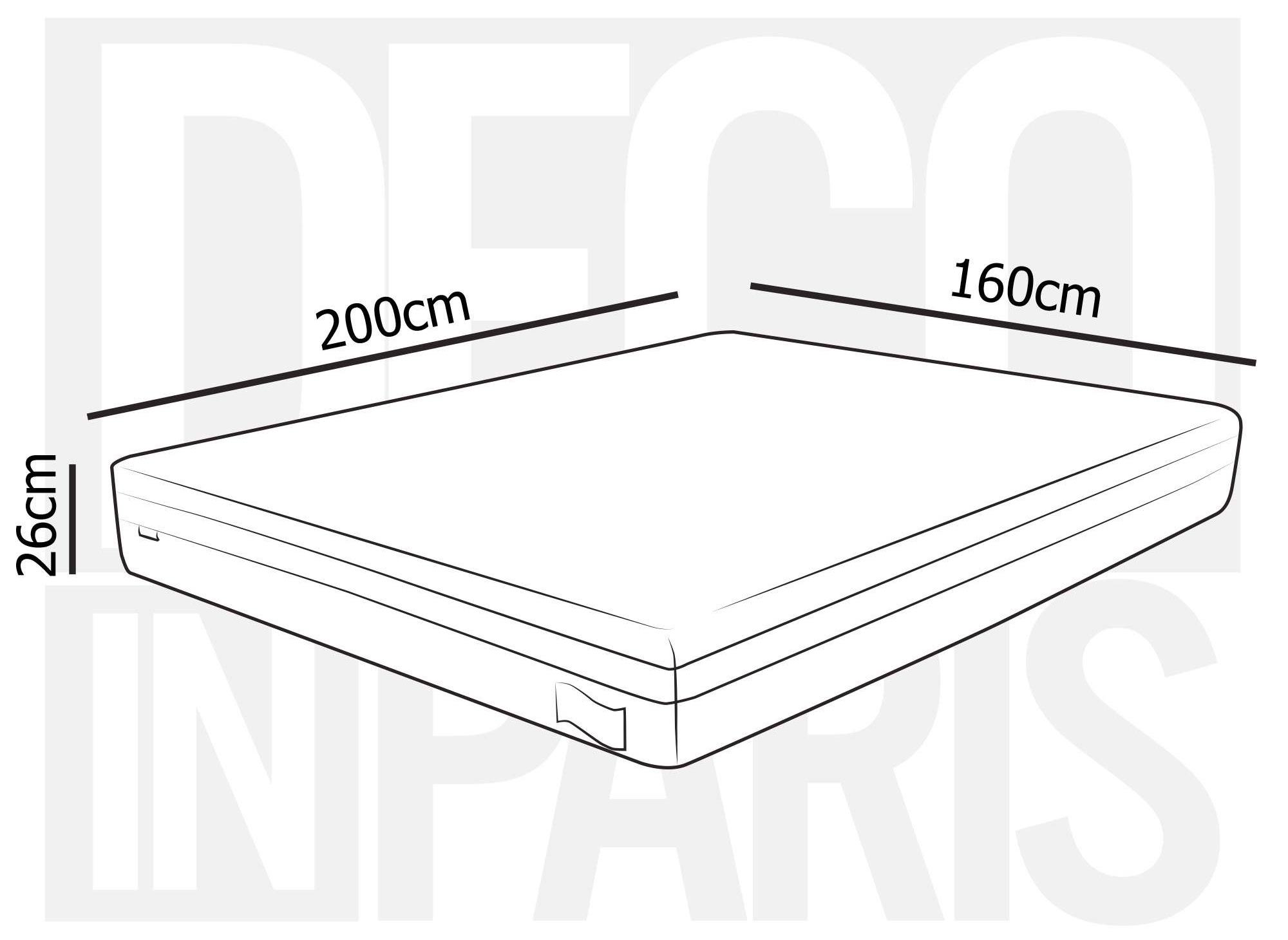 le MATELAS 160 x 200 cm 24 CM épaisseur ressorts CONFORT EQUILIBRE 160*200CM