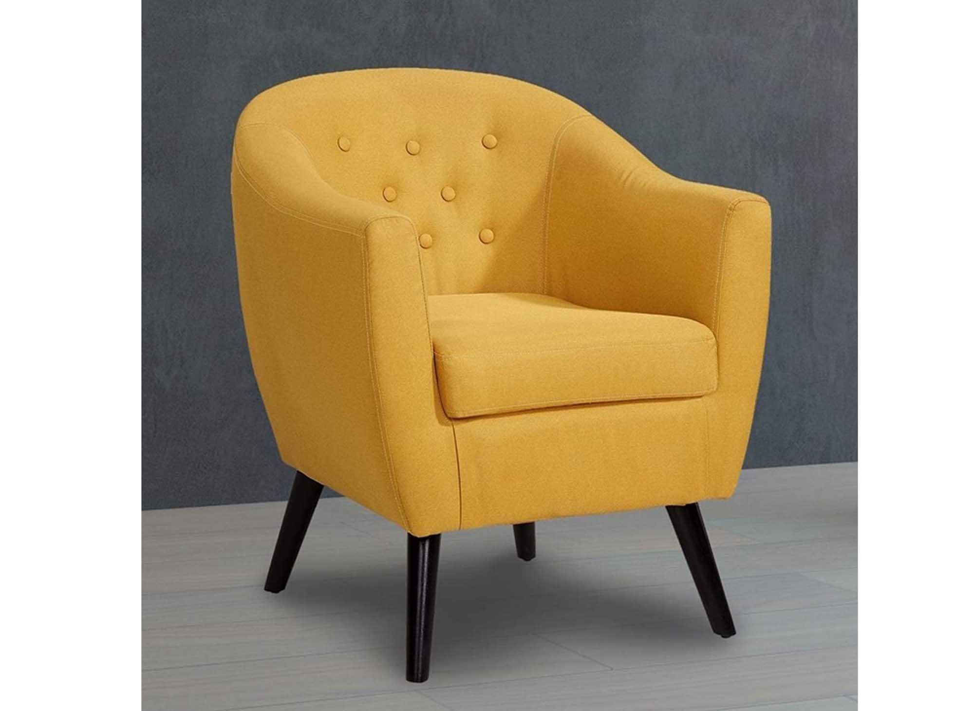 4_fauteuil scandinave en tissu jaune lena - DECO IN PARIS